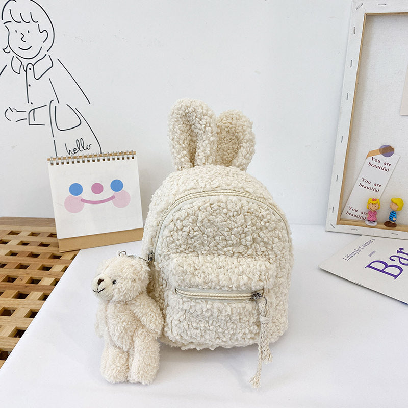 Bunny Ears and Bear Plush Cute Child's Bag