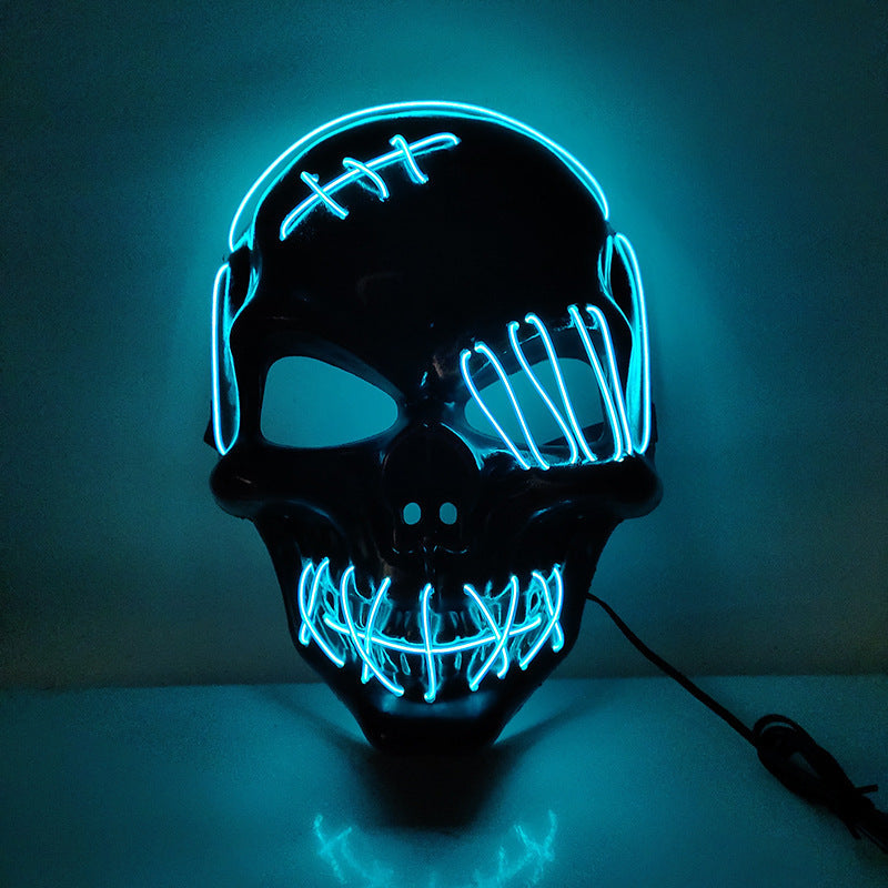 Pirate Scary One-Eyed Pirate Mask Cosplay Led Mask Adult Glowing Mask EL Wire Light Up