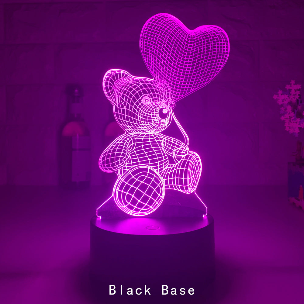 3D Lamp Acrylic USB LED Bear Night Light