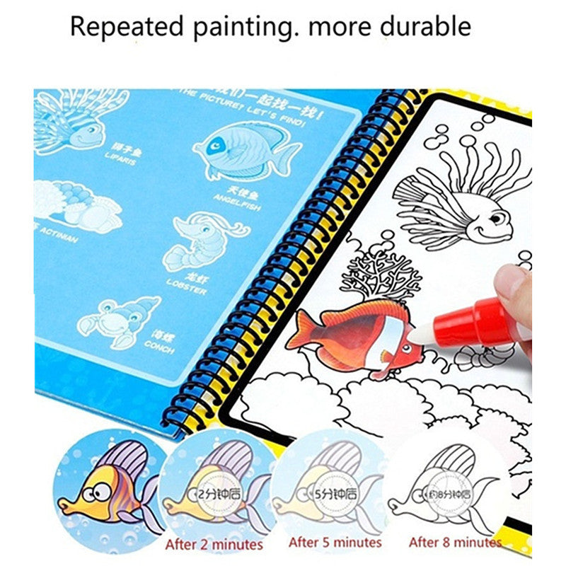 Mess-Free Children's DIY Magic Water Painting Book Creative Magic Water Painting Book