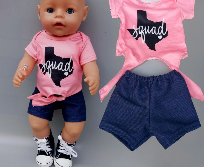 Simple Dearbei Shaf Doll Casual Set 18-Inch American Girl Doll Clothes Simple Fashion Doll Accessories