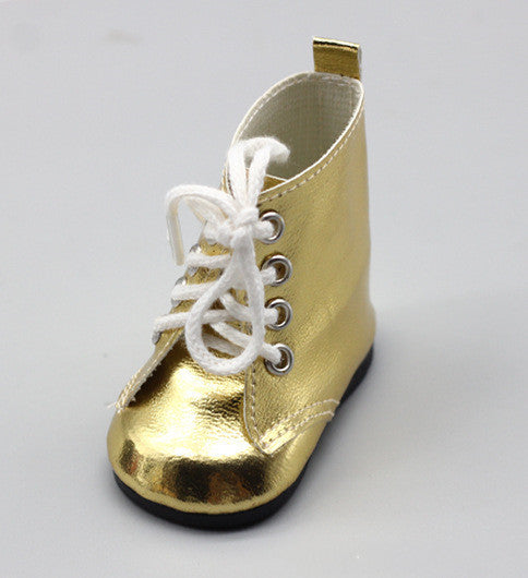 18 Inch Doll Lace-Up Boots American Doll PU Leather Shoes