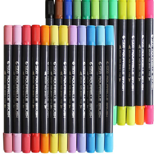 STA 80 Colors Set Water Based Ink Sketch Marker Pens Twin Tip