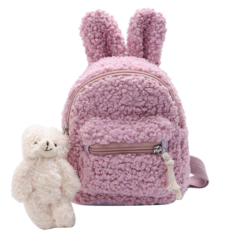 Bunny Ears and Bear Plush Cute Child's Bag