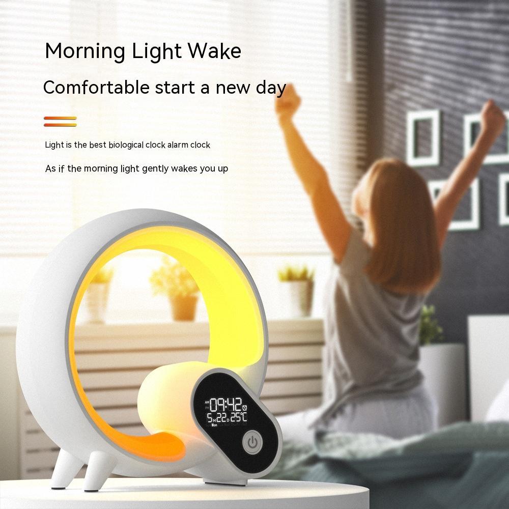 Creative Q Light Analog Sunrise Bluetooth Digital Display Alarm Clock
