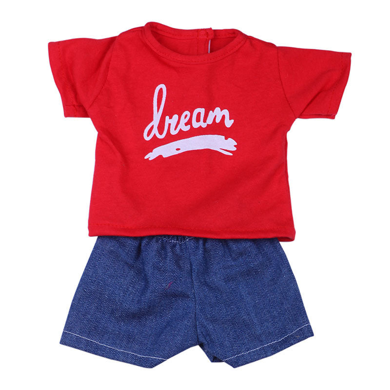 Simple 18 Inch American Girl Doll Dream Print Clothes Denim Trousers