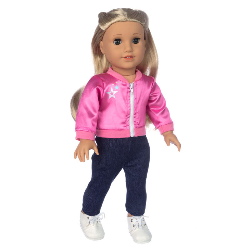 Simple Rose Red Jacket Suits 18-inch American Girl 45cm Doll Clothes