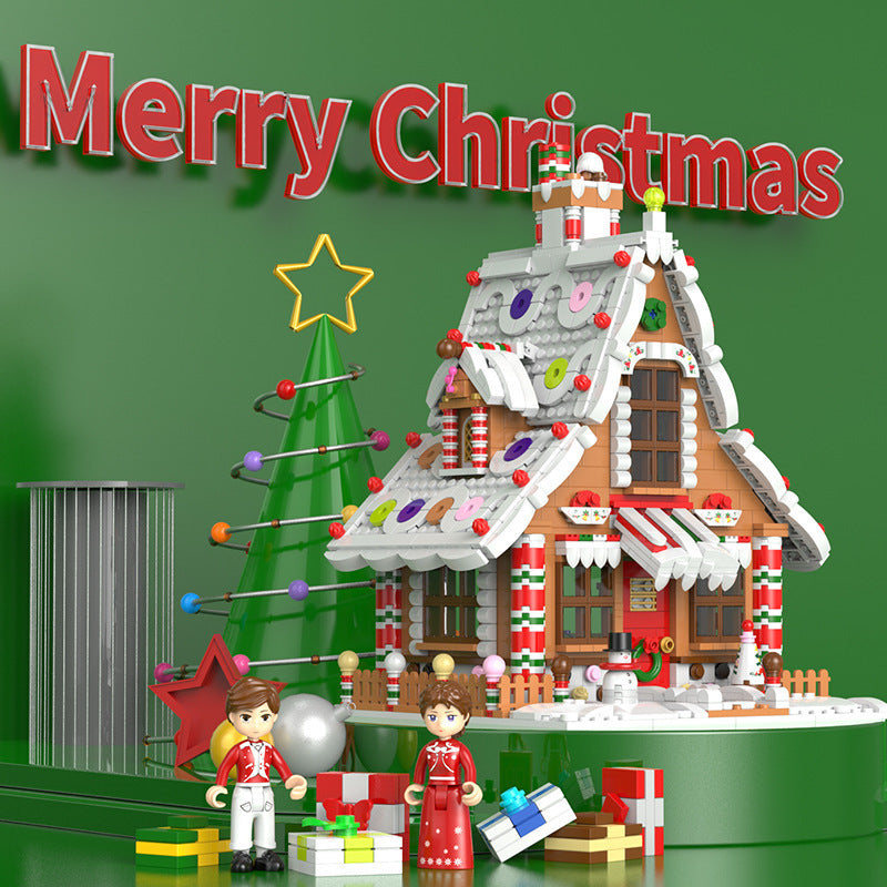 IN SEASON: Limited Time Santa Claus Gingerbread House Building Block Music Box