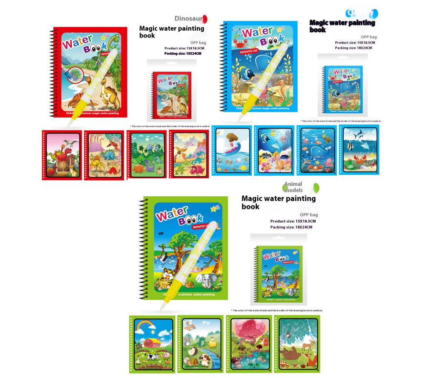 Mess-Free Children's DIY Magic Water Painting Book Creative Magic Water Painting Book