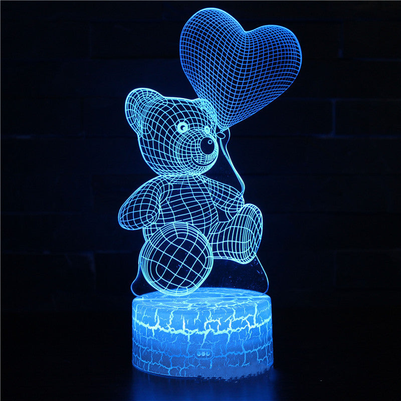 3D Lamp Acrylic USB LED Bear Night Light