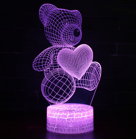 3D Lamp Acrylic USB LED Bear Night Light