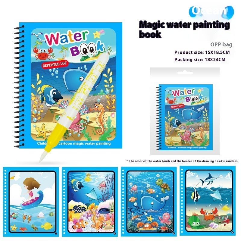 Mess-Free Children's DIY Magic Water Painting Book Creative Magic Water Painting Book