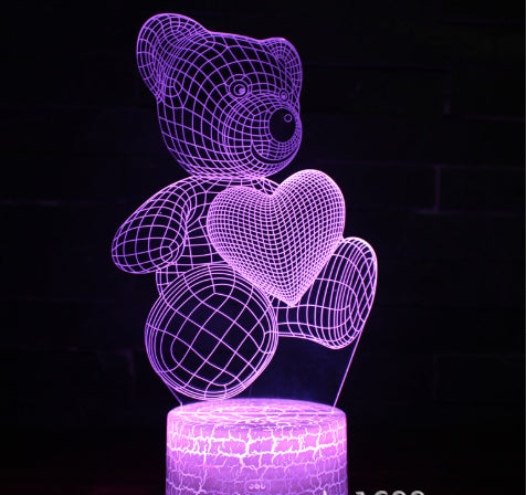3D Lamp Acrylic USB LED Bear Night Light