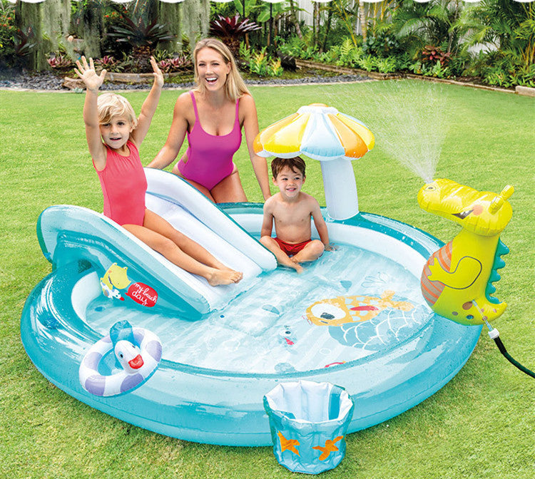 SUNNY SEASON: Limited Time Inflatable Ocean Ball Pool Slide Pool Children's Pool Fountain Family Pool