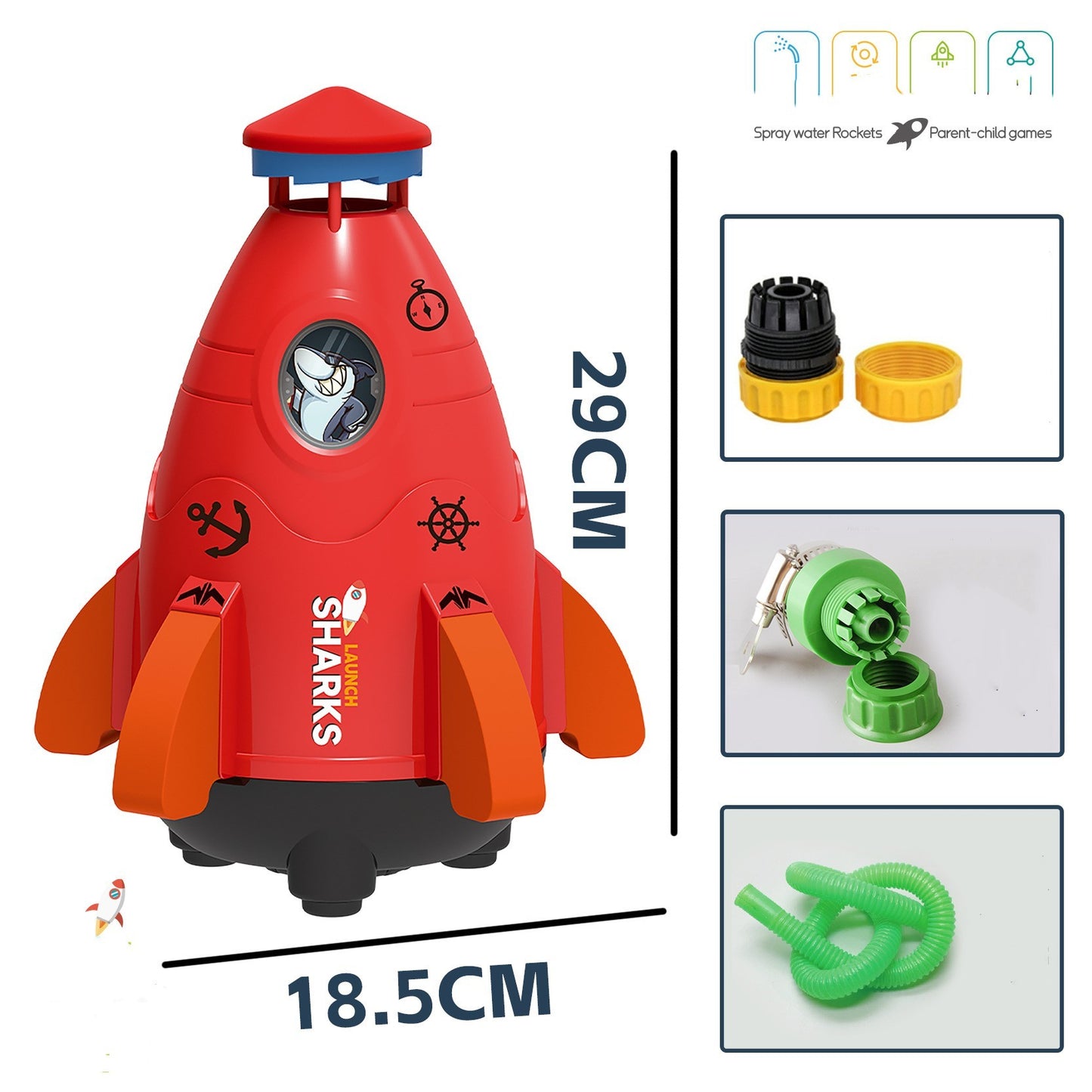 SUNNY SEASON: Limited Time Kids Space Rocket Sprinkler Spinner