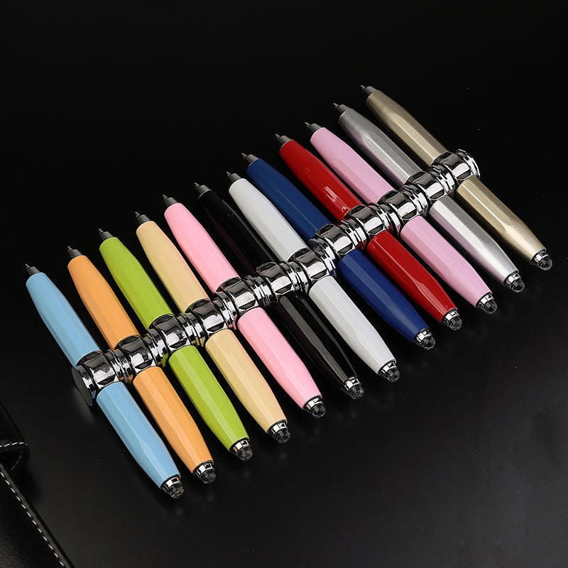 Creative Multi-Function LED Pen Spinning Decompression Gyro Metal Ballpoint Pen