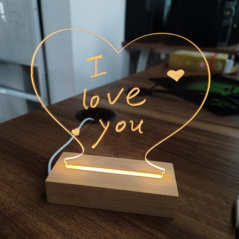 Creative Led Night Light USB Message Board With Pen