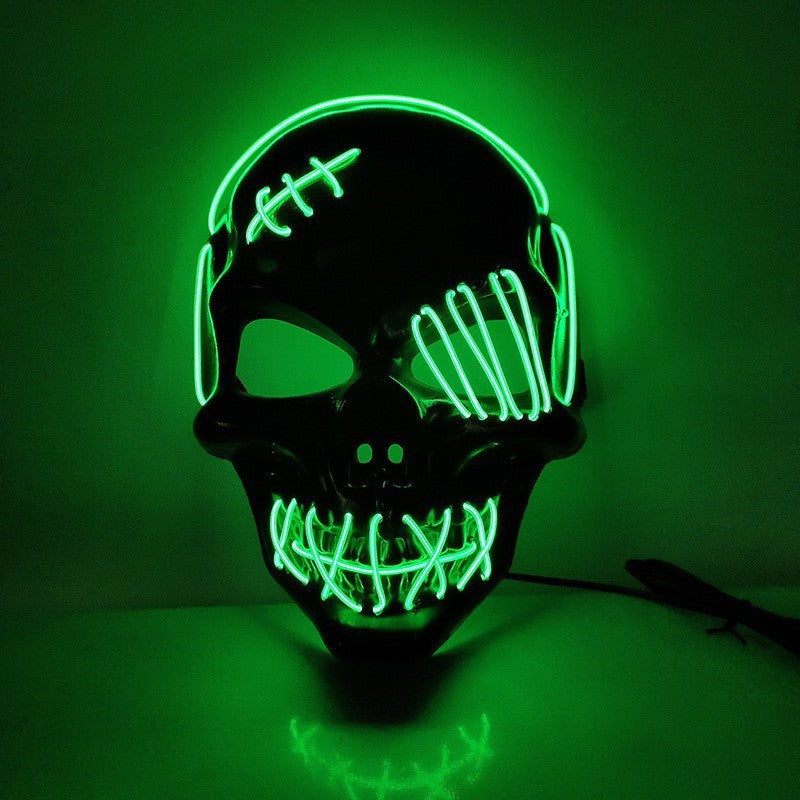 Pirate Scary One-Eyed Pirate Mask Cosplay Led Mask Adult Glowing Mask EL Wire Light Up