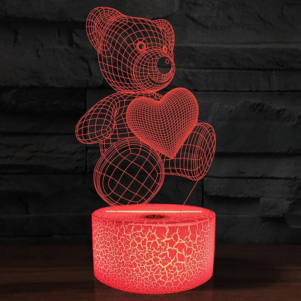 3D Lamp Acrylic USB LED Bear Night Light
