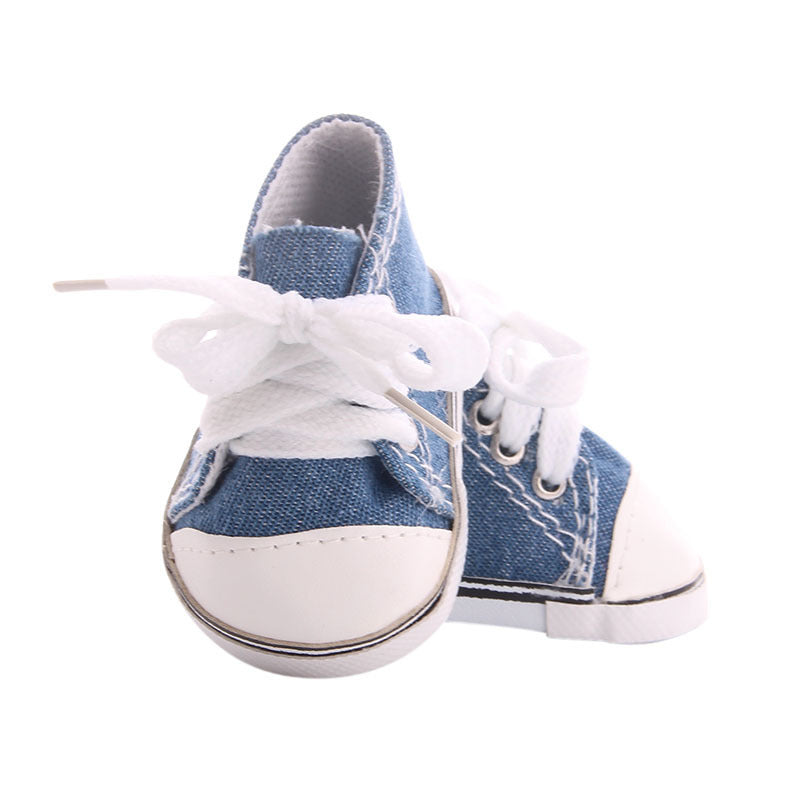 18-inch American Girl Doll Accessories Canvas Shoes 43cm Xiafu Rag Baby, Toy Figurine, Doll Shoes