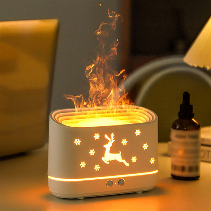 IN SEASON: Limited Time Elk Flame Humidifier Diffuser Household Atmosphere Lamp