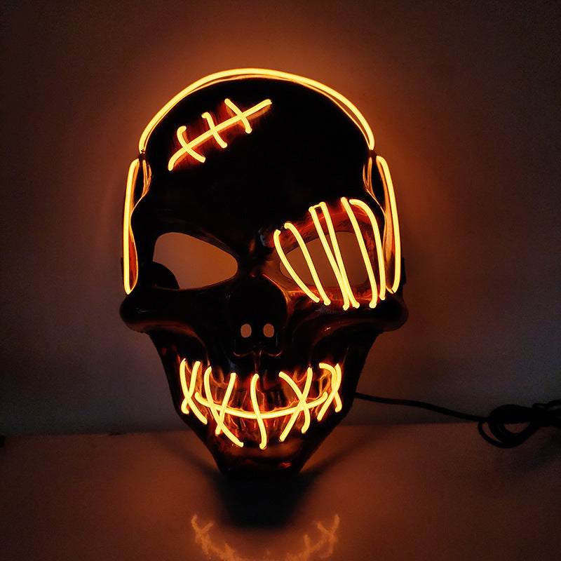 Pirate Scary One-Eyed Pirate Mask Cosplay Led Mask Adult Glowing Mask EL Wire Light Up