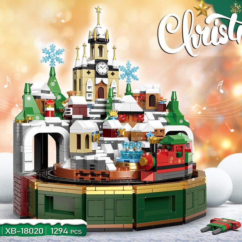 IN SEASON: Limited Time Santa Claus Gingerbread House Building Block Music Box