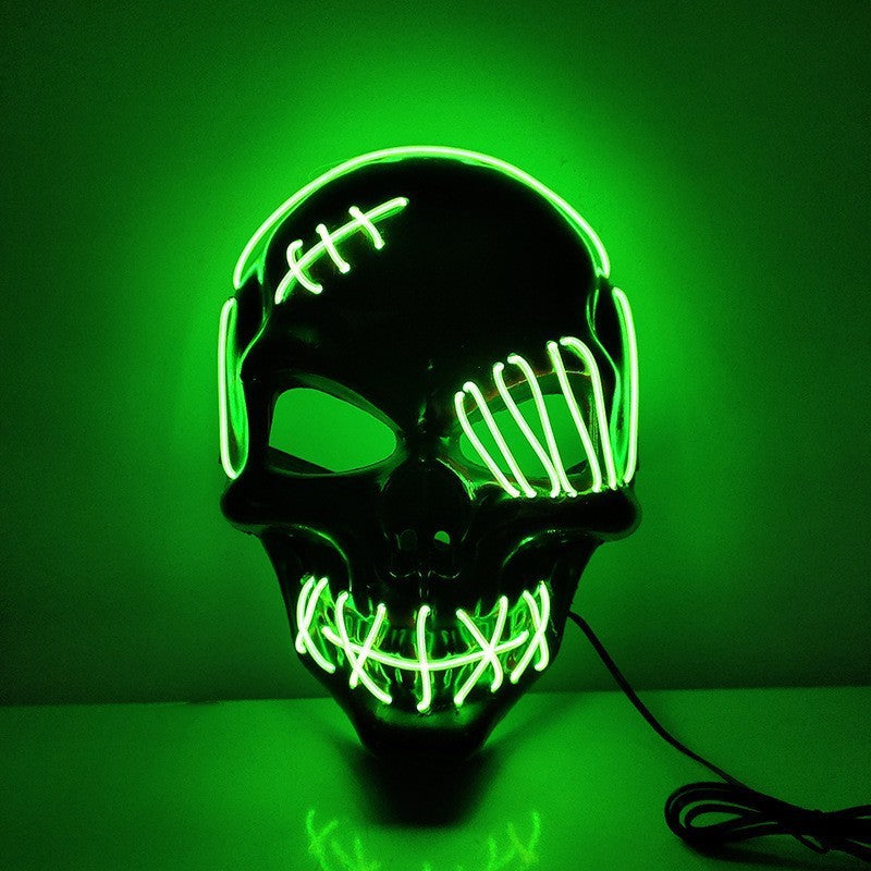 Pirate Scary One-Eyed Pirate Mask Cosplay Led Mask Adult Glowing Mask EL Wire Light Up