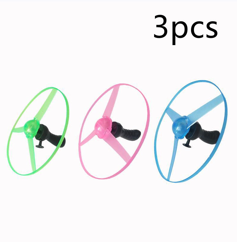 Children's Pull String Flying Saucer Toy Flying Luminous UFO Large Flying Disk