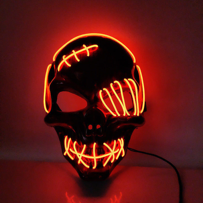 Pirate Scary One-Eyed Pirate Mask Cosplay Led Mask Adult Glowing Mask EL Wire Light Up